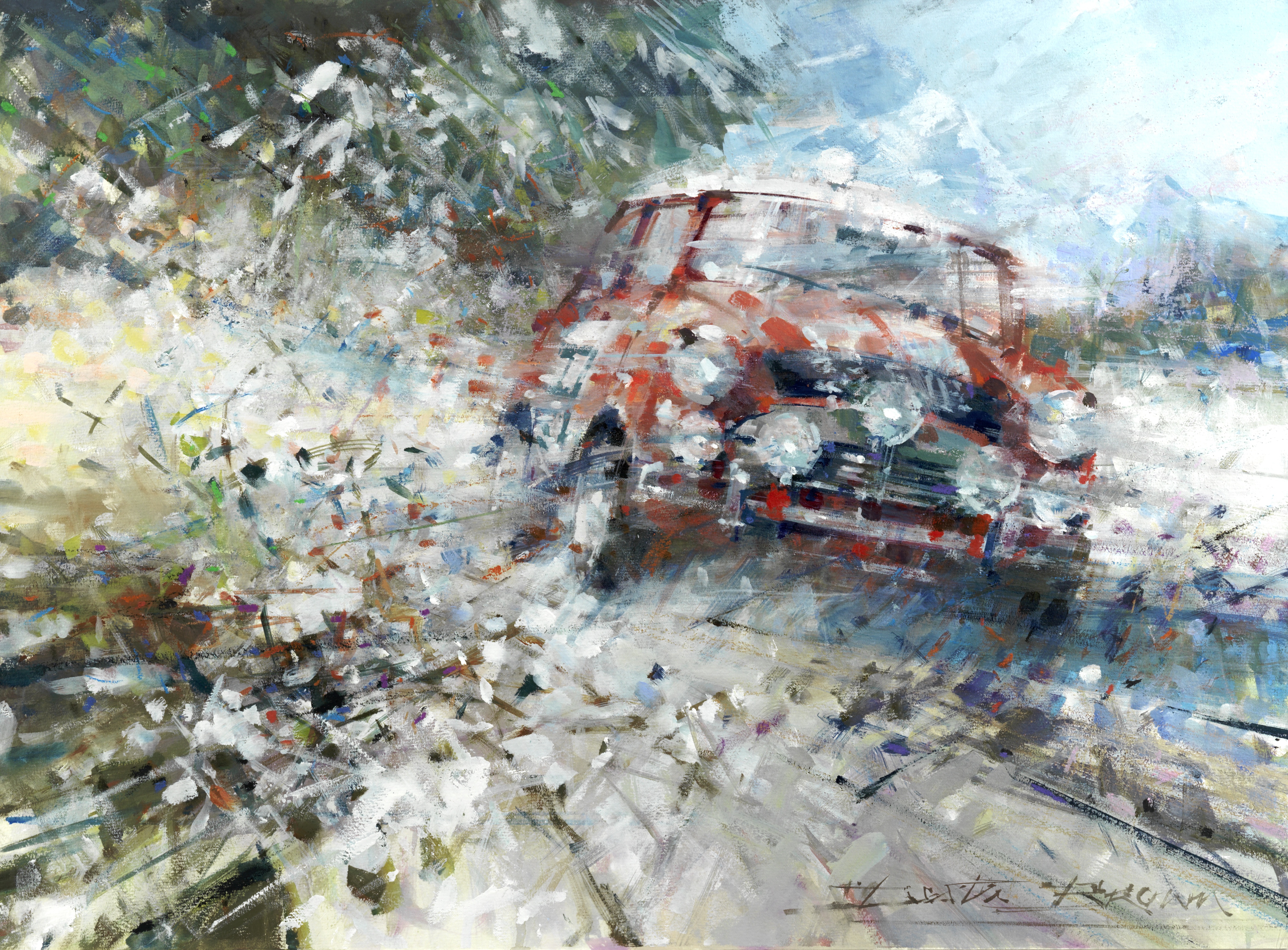 Dexter Brown (British, 1942- ) 'Paddy Hopkirk & Henry Liddon - Mini 1964 Monte Carlo Rally'