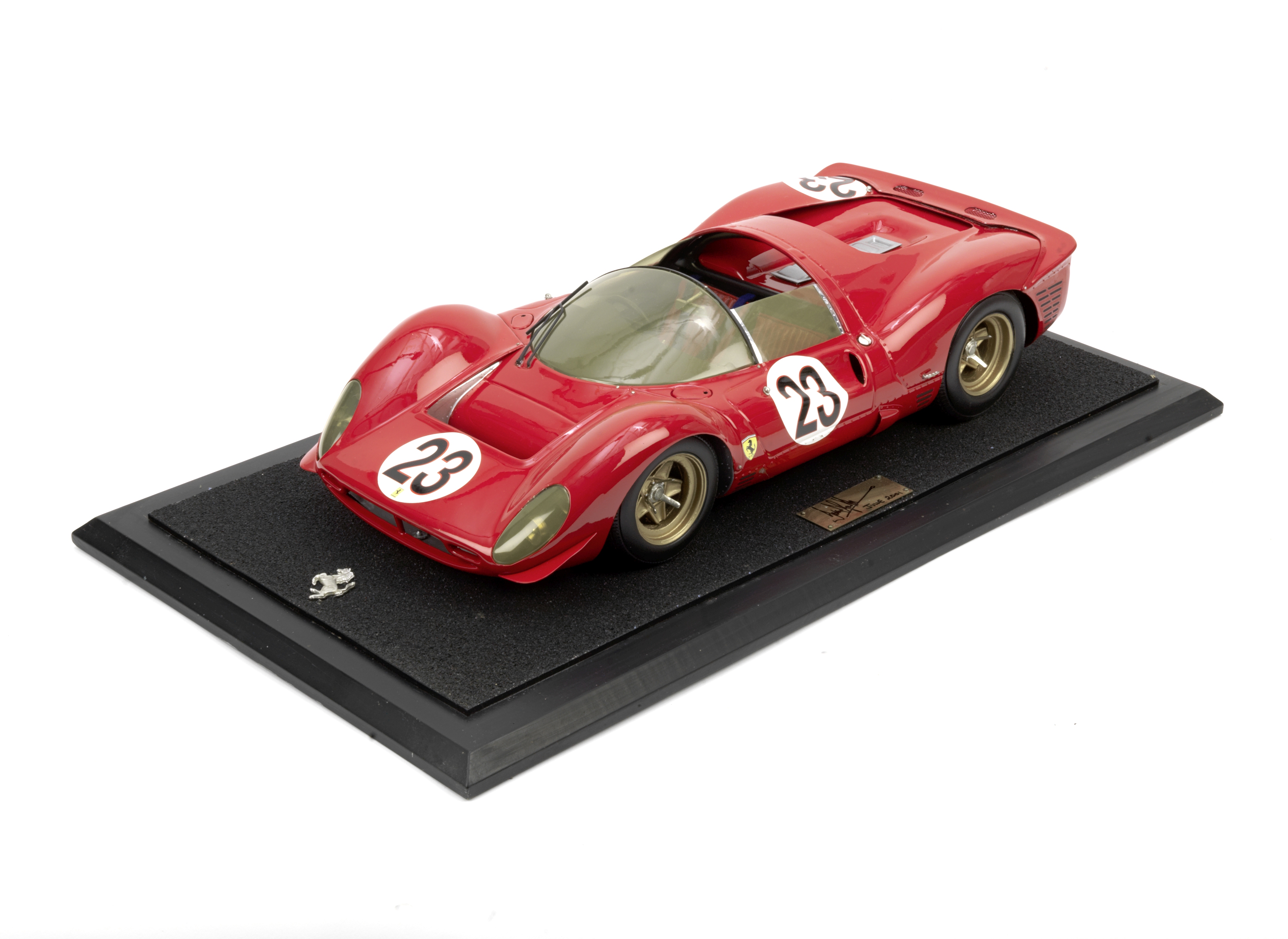 A 1:8 scale scratch-built model of the Bandini/Amon 1967 Daytona Beach winning Ferrari 330 P3/4 S...