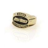 A 2001 Marlboro Team Penske Championship ring with diamonds,