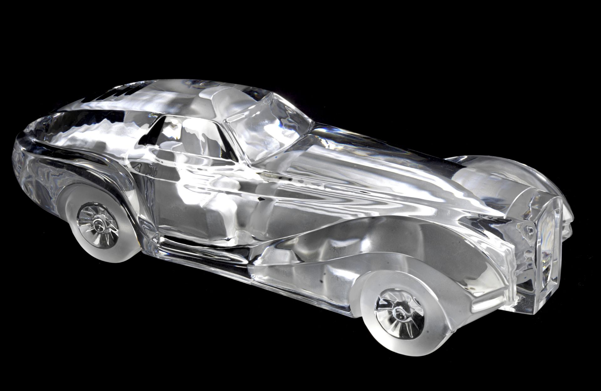 A Bugatti Coup&#233; Riviera glass desk-piece designed by Xavier Froissart for Cristal Daum of Fr...