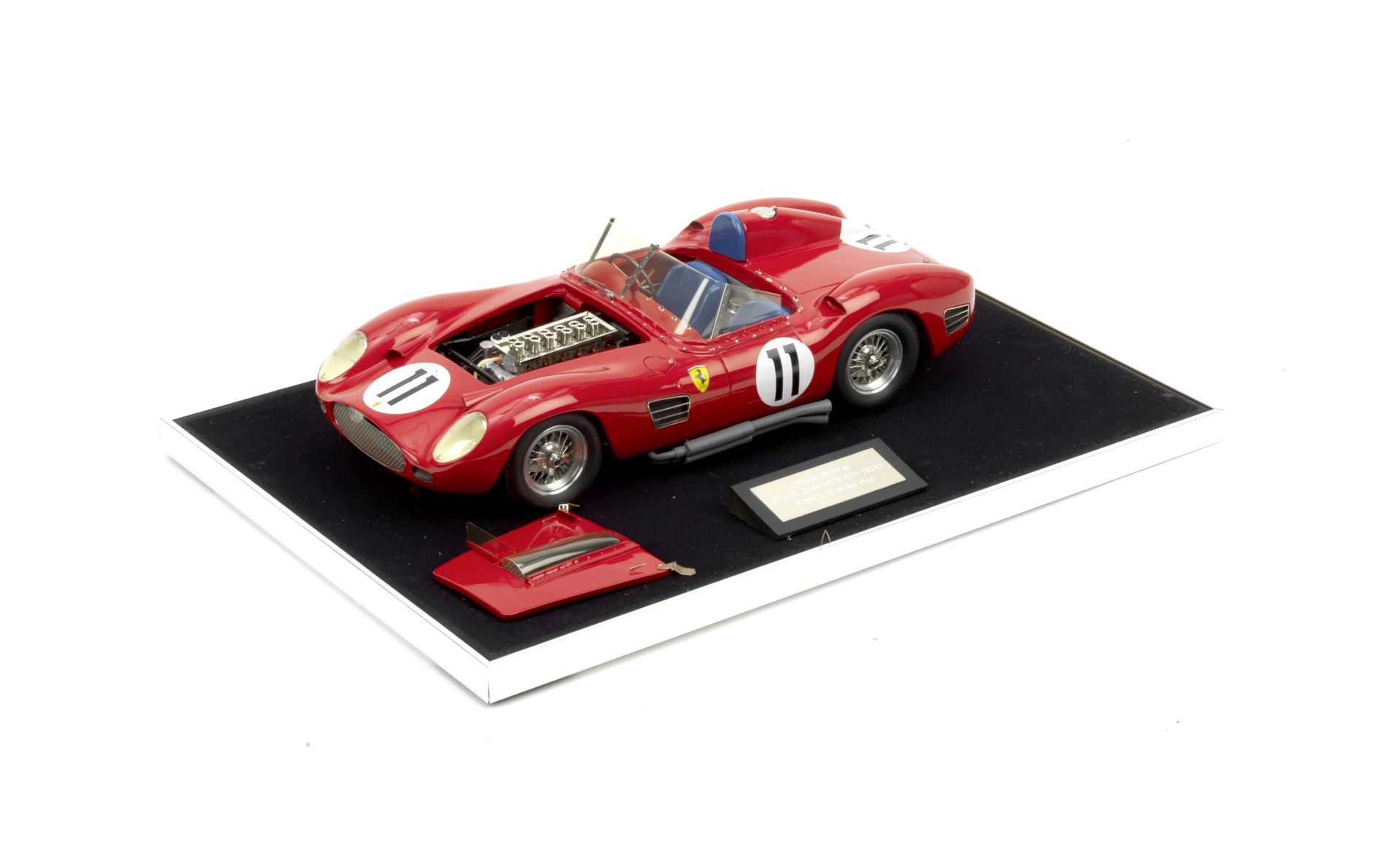 A 1:12 scale model of the Olivier Gendebien/Paul Frere 1960 Le Mans winning Ferrari 250 TR59/60, ...
