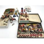 A Collection of various Britains lead hand painted soldiers, horses, Dinky police, telephone and