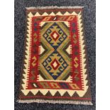 100% hand knotted woollen rug 'Maimana Kilim' [78x53cm]