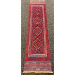 100% hand knotted woollen hall runner rug 'Meshwani Runner' [250x64cm]