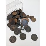 A Collection of Georgian and Victorian coins to include George III 1797 Coin, 1792 Norwich half