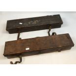 Two Antique leather gun travel cases.