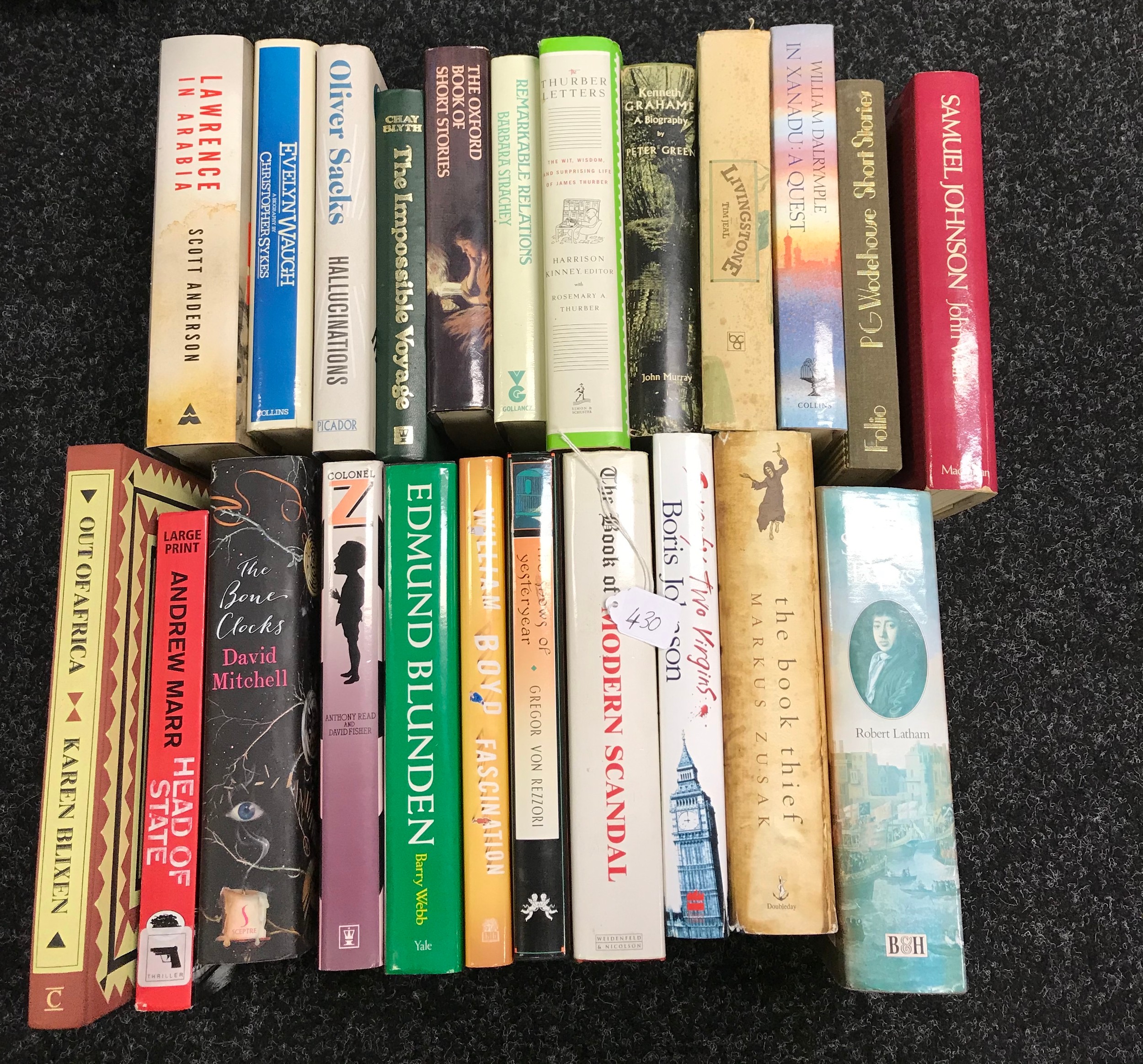 Various books to include Seventy Two Virgins by Boris Johnson, Out of Africa by Karen Blixen, The