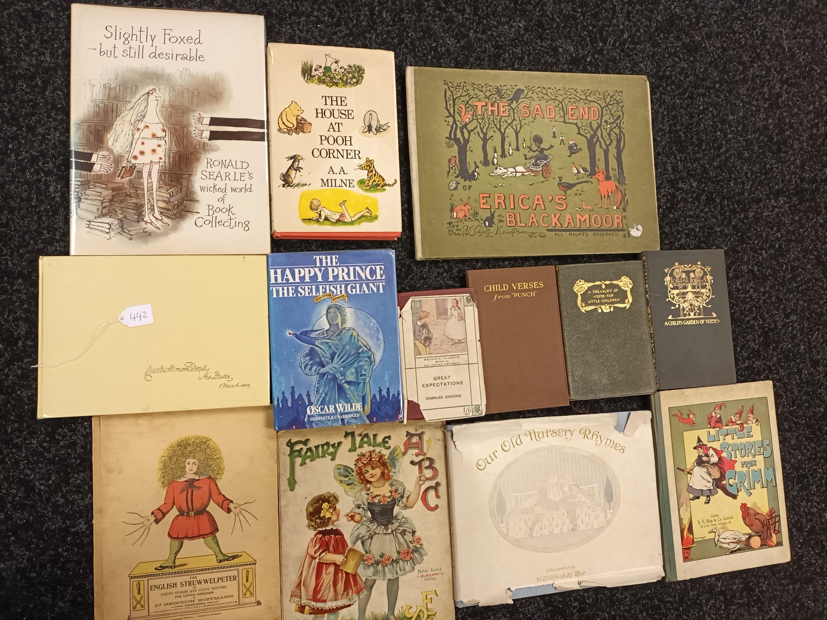 Various vintage children's books to include Great Expectations by Charles Dickens, Child verses from