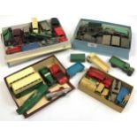 A Collection of vintage Dinky and Meccano play worn model cars and vehicles. Includes racing car