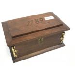 Antique document box made from Timber originally taken from an old Steeple in Dundee Built 1189. [
