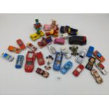 A mixed lot of play worn vehicles to include; the Muppets character and cars, A-Team and Charlie's