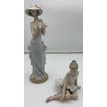 A Large Lladro lady figurine together with a Nao ballerina figurine.