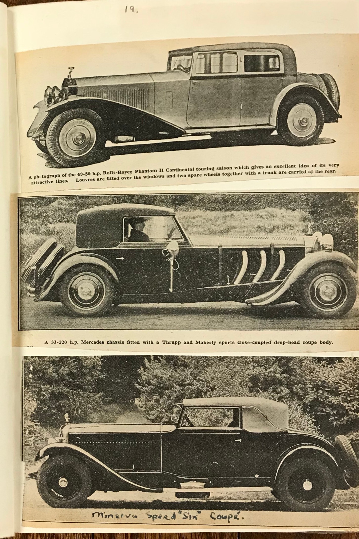 Vintage scrapbook containing cut outs of cars - Bild 3 aus 3