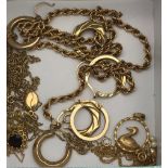 A Selection of 9ct gold pendants, earrings and various scrap 9ct gold [15.60grams]