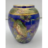 Art Deco Maling lustre Kingfisher & Butterfly vase [14.5cm]