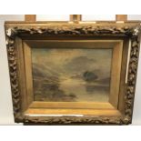 An 18th/ 19th century oil on canvas titled 'Loch Lomand' Signed by the artist. Varnish is peeling