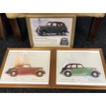 Three original motor advertisement guides framed. The De Luxe Ford, The New 10/40 H.P and 12/ 48 H.P