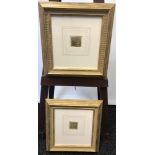 Two very small coloured prints depicting women and children. Both fitted within contemporary frames.