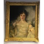 18th/19th century oil painting on canvas depicting a lady of importance, signed [A.R. Mitchell],