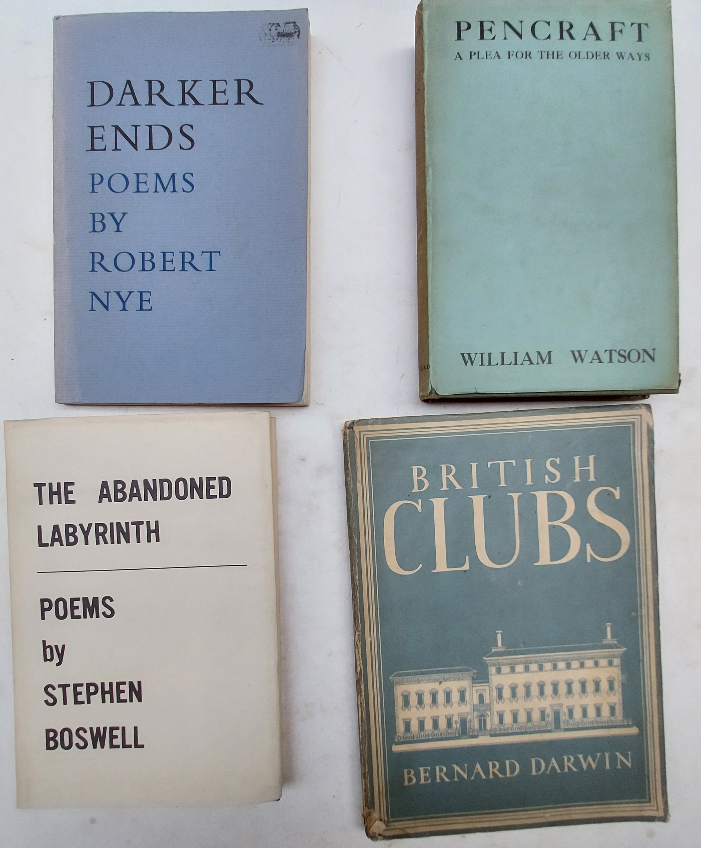 A Collection of Books To Include, British Clubs By Bernard Darwin, London MCMXXXXlll. Cover: Paper