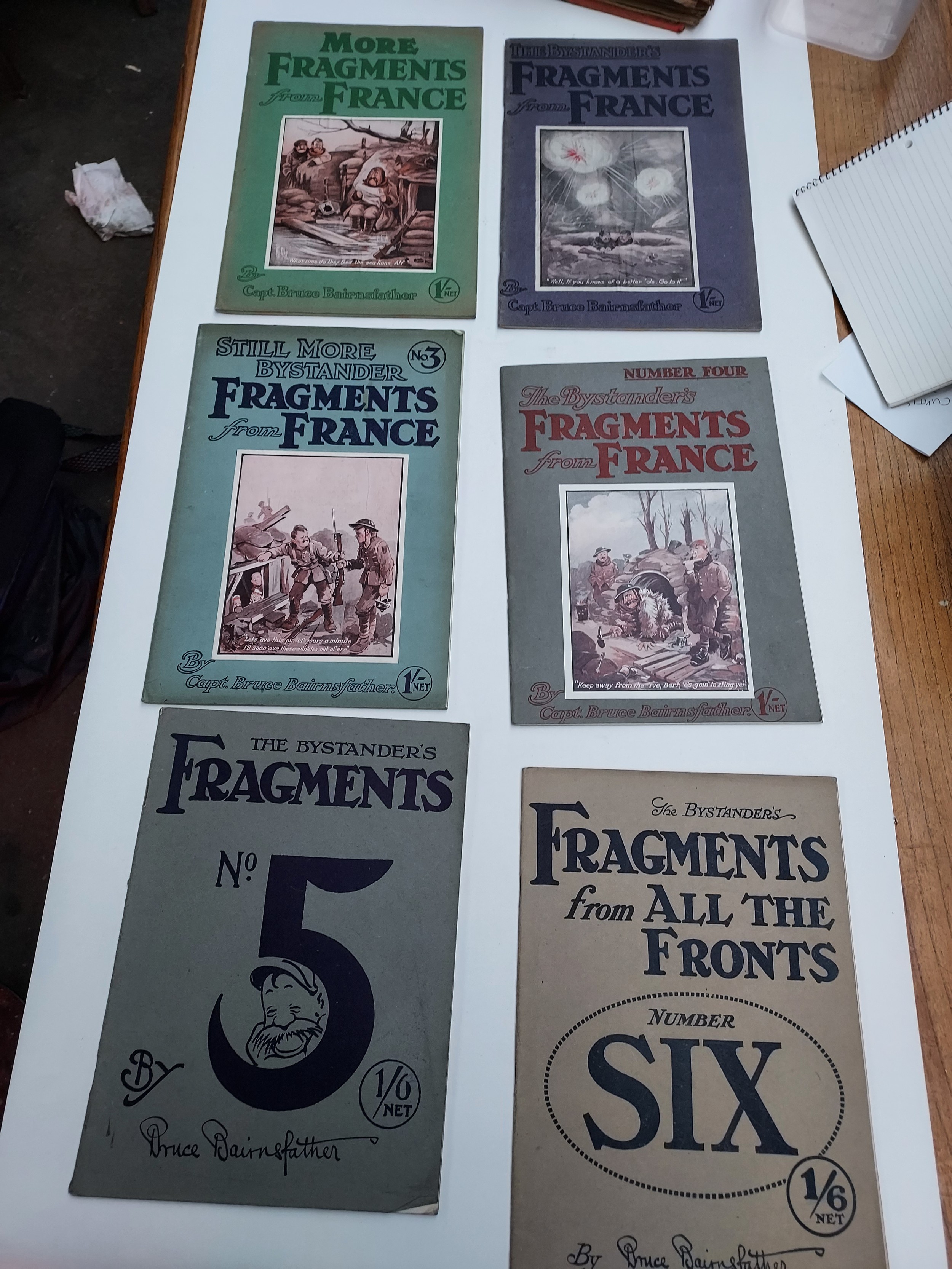 A Collection of Six Scarce Fragments from France Books By Capt Bruce Bairnsfarther. (Covers Shelf
