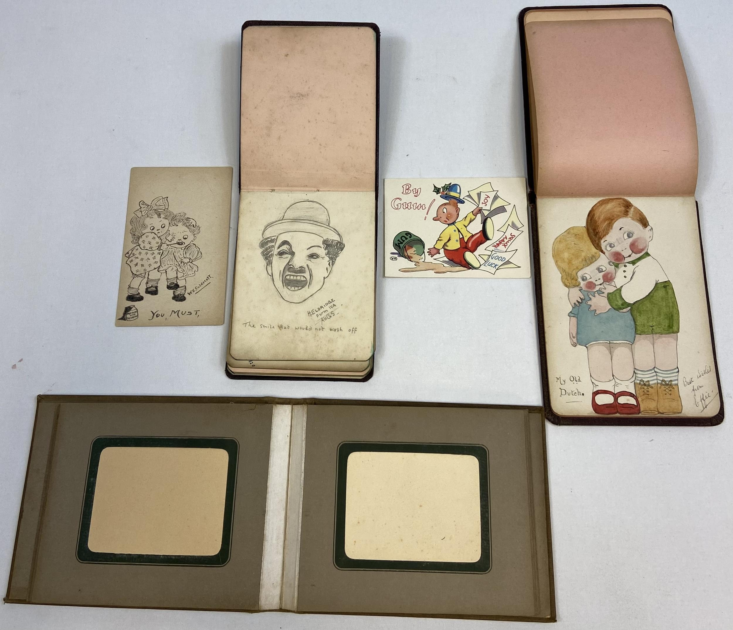 Two vintage autograph albums and photograph album