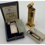 Two vintage Dunhill lighters to include plated Dunhill 70 lighter, box, booklet & Dunhill Tallboy