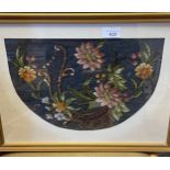 19th century framed bead work depicting various flowers. [Frame 36x45cm]