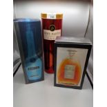 A lot of three bottles of Fine Cognac; Martell, Remy Martin, Hennessy [3]