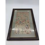 Framed sampler [J.Grant, 1866] [59.5x40cm]