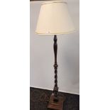 Victorian floor lamp, raised on turned column and stepped base [135cm-without shade]
