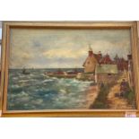 William Forbes Original oil on canvas titled 'St Monans Fifeshire' Fitted within a gilt frame.