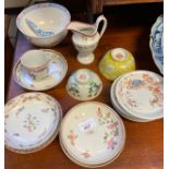 A Collection of Chinese porcelain wares to include yellow ground drinking cup, Four floral design