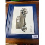 An album containing a large quantity of vintage car advertisement cut outs/ scrap.