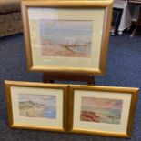 Three watercolours, depicting coastal scenes, [A.A Gittleson]