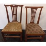 Georgian bedroom chairs, with pierced splat back and raised on square legs [92cm]