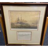 Print, titled 'HMS Warspite at The Battle of Jutland', Limited Edition [9/150], [Irwin Bevan],