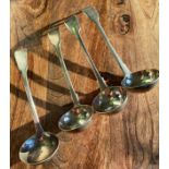 A Lot of three Victorian London silver ladles produced by Chawner & co. Together with a Georgian