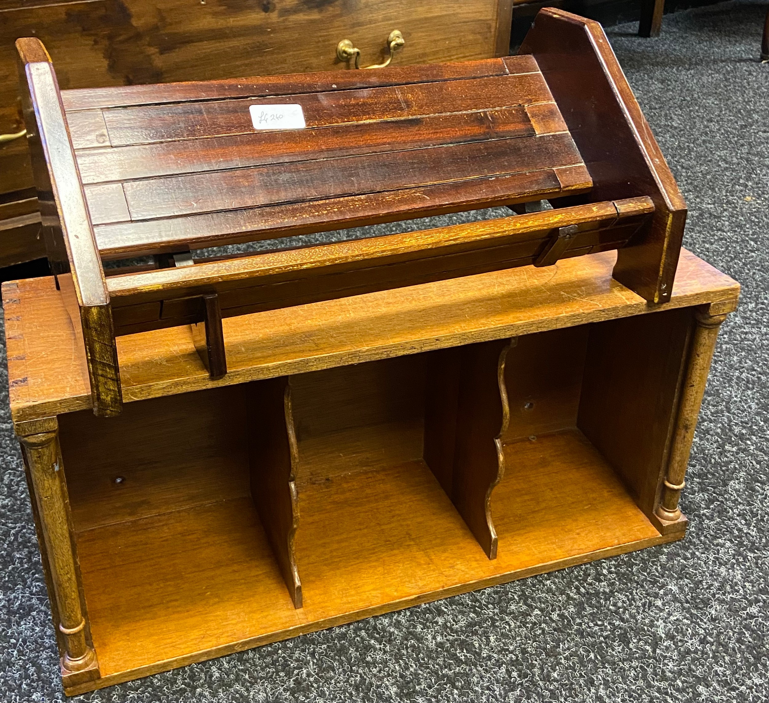 Antique book shelf together with an Art deco book shelf.