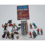 A Collection of Star Trek Figures (1991 Par) to Include Star Trek Technical Manual and a