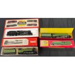 Three vintage train models to include Two Hornby trains and tenders and Wills Finecast LNER A2 Class