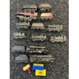 A Lot of 9 various Hornby Tri-ang train models. Includes five loco and tender models. Together