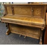 Antique Rosewood upright piano [John Broadwood & Sons, London] Designed with inlaid panel sections.