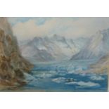 George Barnard The glacier Watercolour Signed and dated 1880 26cm x 37cm