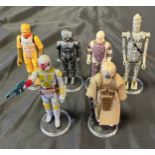 A Lot of 6 1980 Star Wars Empire Strikes Back Bounty Hunter figures- Boba Fett- with weapon, 4-