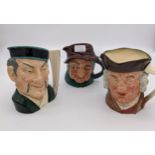 A lot of three large toby jugs; 'The Mikado', 'Uncle Tom Cobbleigh', 'Sam Johnston' [Royal Doulton]