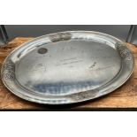 A Sterling Thailand silver platter engraved with various signatures. [24x33cm] [424grams]