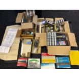 A Large assortment of model railway accessories, train spares, tools, blue prints and books