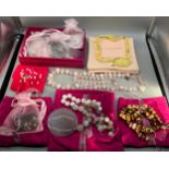 A Large collection of boxed and pouch [22] hardstone Lola Rose London designer necklaces,