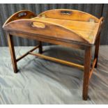 A 19th century serving tray and table rest. Designed with four drop ends. [55x70x46cm]